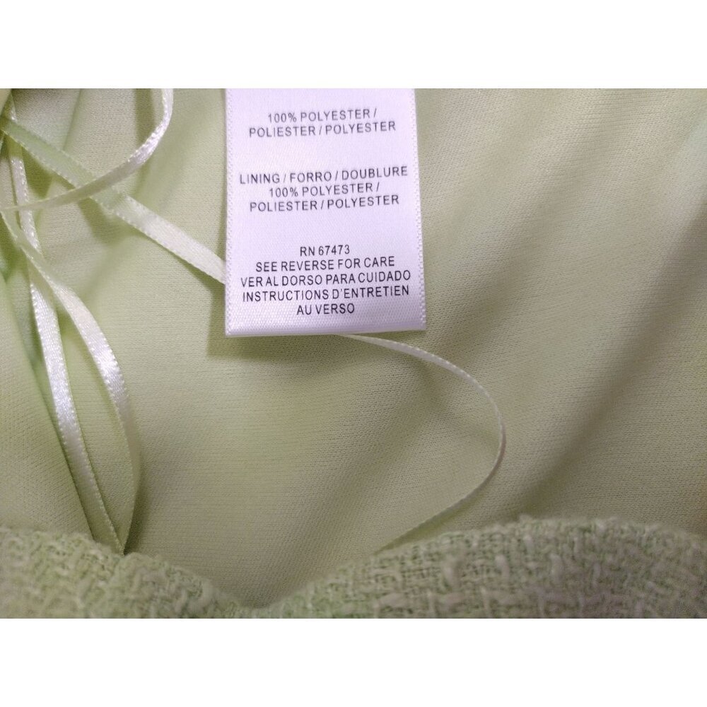 Taylor Womens Size 10 Lime Green Textured Crop Top With Back Zipper Closure, NWT - Picture 4 of 7